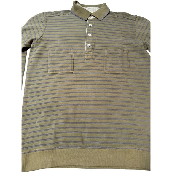 Weekendz off long sleeve button front henley stripe collar t-shirt M - Picture 3 of 5
